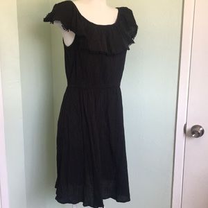 Black Cotton Pom Pom Señorita Sundress
